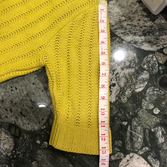 Monterey Bay Chartreuse 💯 Cotton Cardigan Sweater Size Medium - Picture 7 of 10